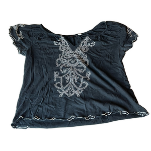 Lux Women’s Embroidered Black Shirt